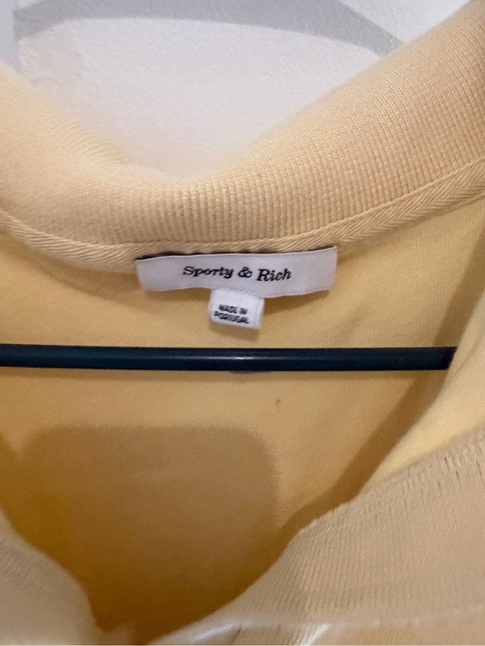 Sporty & Rich Pale Yellow Knit Polo - Picture 3 of 5